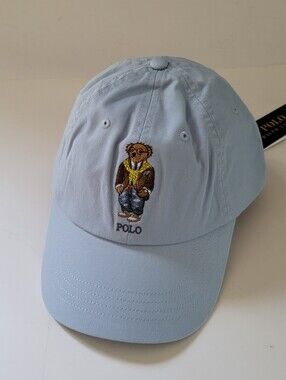 Polo Ralph Lauren iconic BEAR Baseball hat twill blue OSFA
